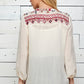Figueroa & Flower 3/4 Sleeve Embroidered Blouse