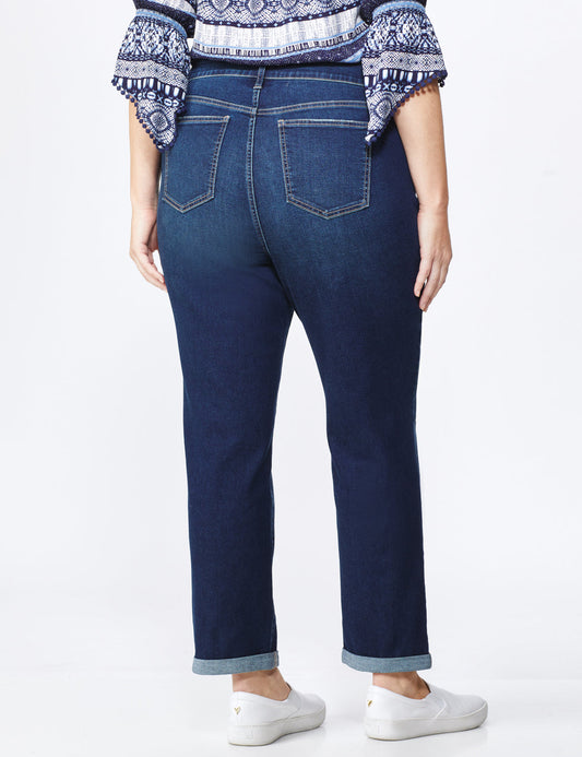 Westport Signature Girlfriend Jeans with Double Rolled Cuff - Plus