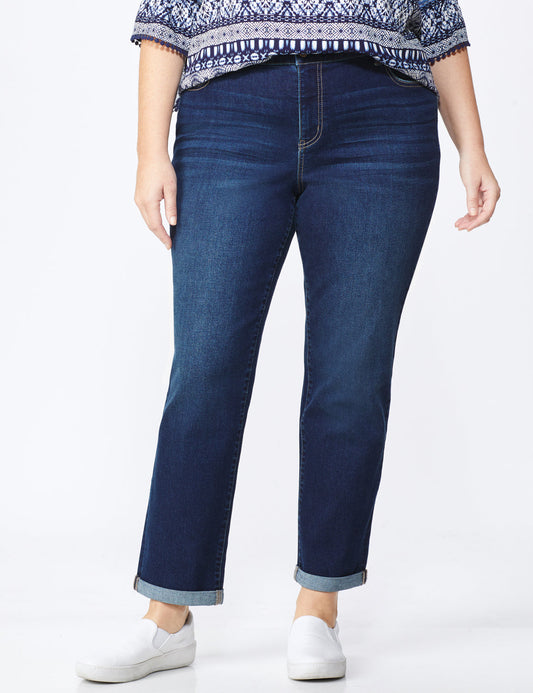 Westport Signature Girlfriend Jeans with Double Rolled Cuff - Plus