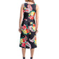 24Seven Comfort Apparel Sleeveless V Neck Floral Pocket Midi Dress